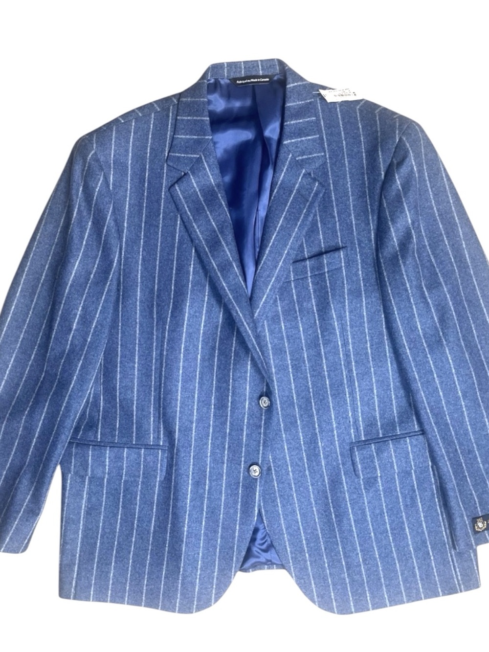 Bullock & Jones Sebastian Navy Chalk Stripe Blazer Mens 48R Wool Cashmere NWT